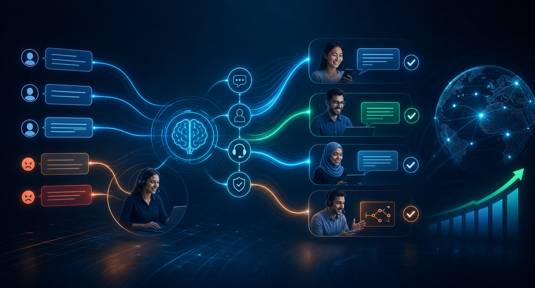 Business impact of hybrid AI multilingual customer support