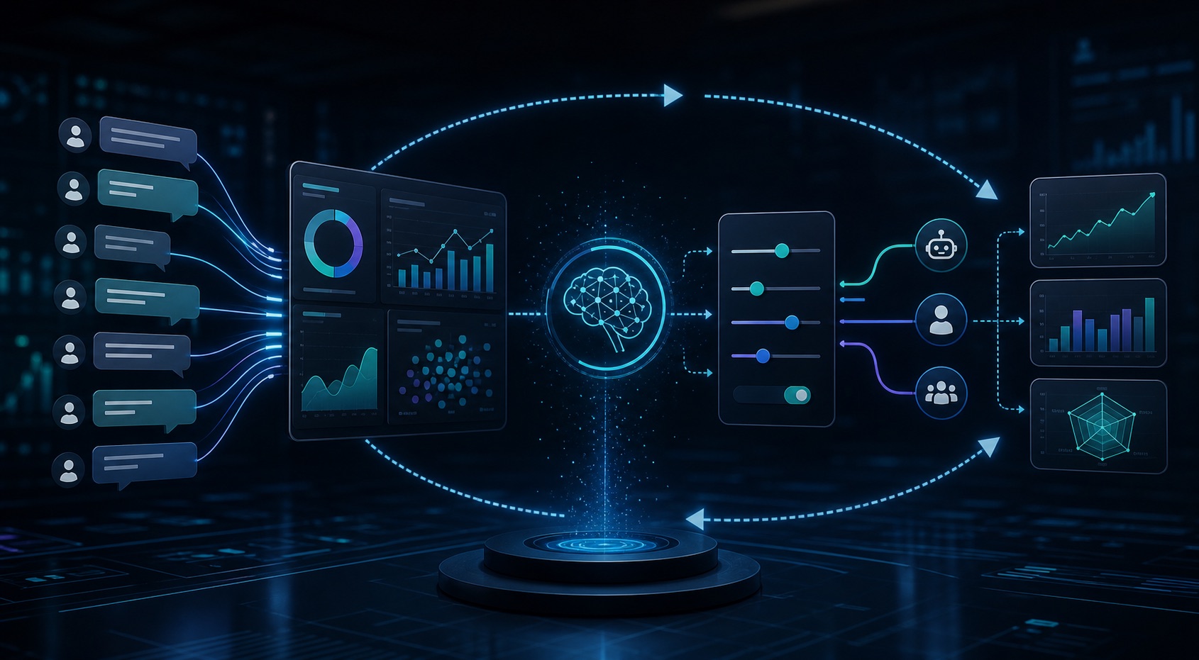 Continuous optimisation of AI customer support based on real conversations