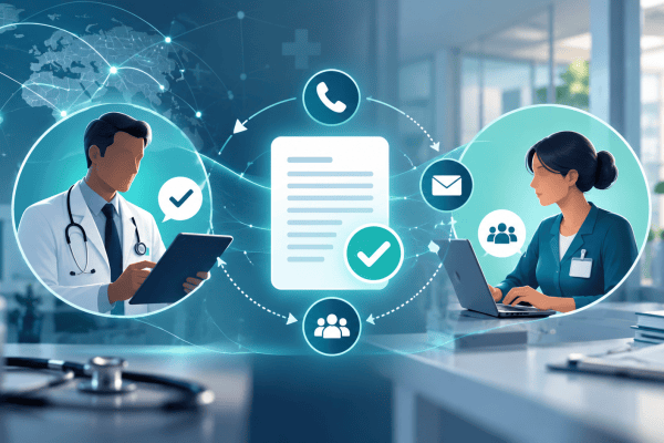 Healthcare professional consent collection involving direct HCP communication and administrative support in pharmaceutical outreach
