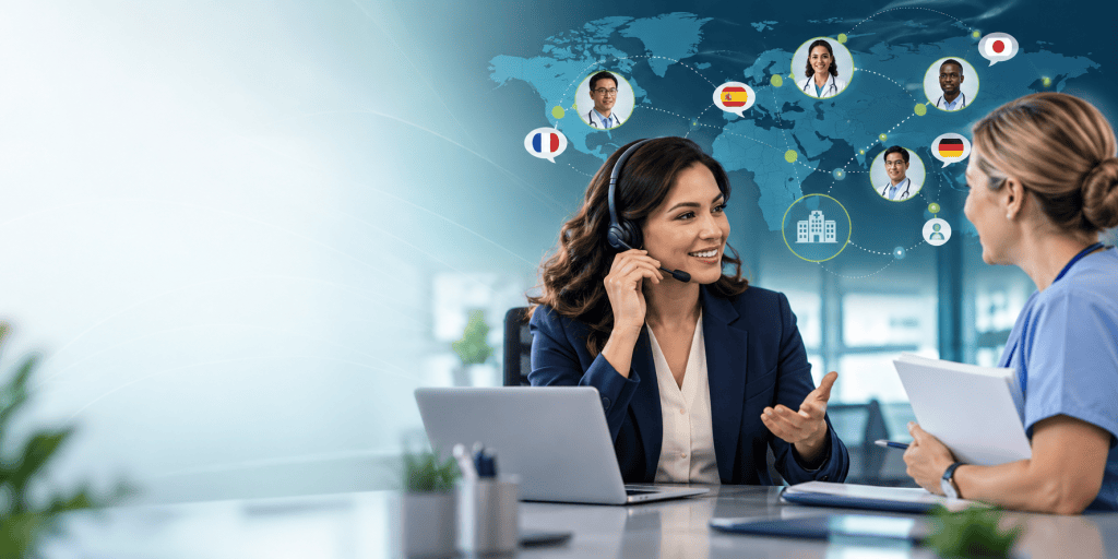 Multilingual human-led HCP contact verification with healthcare institutions and administrative contacts